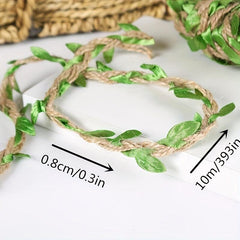 DIY Jute Vine Ribbons for Easter Decor, Twine Leaves Crafts, 1 Pack