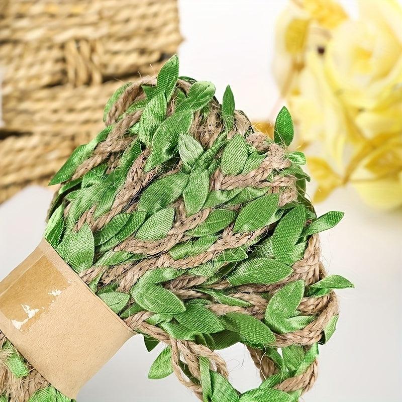 DIY Jute Vine Ribbons for Easter Decor, Twine Leaves Crafts, 1 Pack
