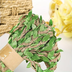 DIY Jute Vine Ribbons for Easter Decor, Twine Leaves Crafts, 1 Pack