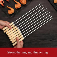 10pcs BBQ Skewers With Wooden Handles