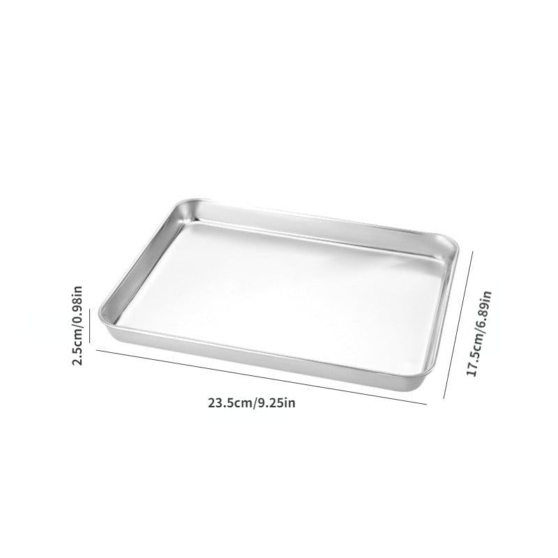 Stainless Steel Square Baking Tray Steam Plate Sausage Dish Barbecue Plate