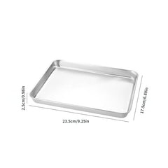 Stainless Steel Square Baking Tray Steam Plate Sausage Dish Barbecue Plate