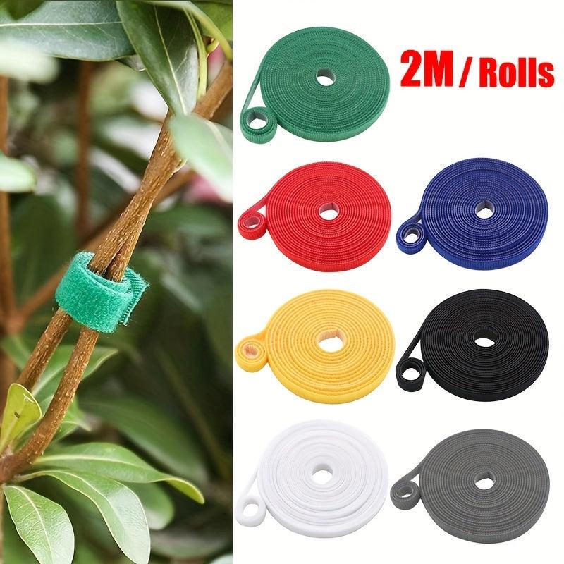 3pcs Plant Ties Nylon Bandage Tie Garden Tape Hook Loop Support 2m