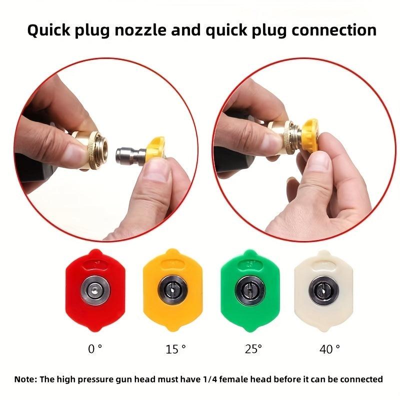 High Pressure Washer Tips Set Turbo Lotus Rotary Nozzle Quick Connect