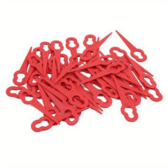 50pcs Red Plastic Lawn Mower Blade Replacement