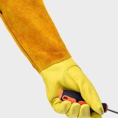 Boiling Cowhide Long Tube Gardening Gloves for Planting Flowers Pruning
