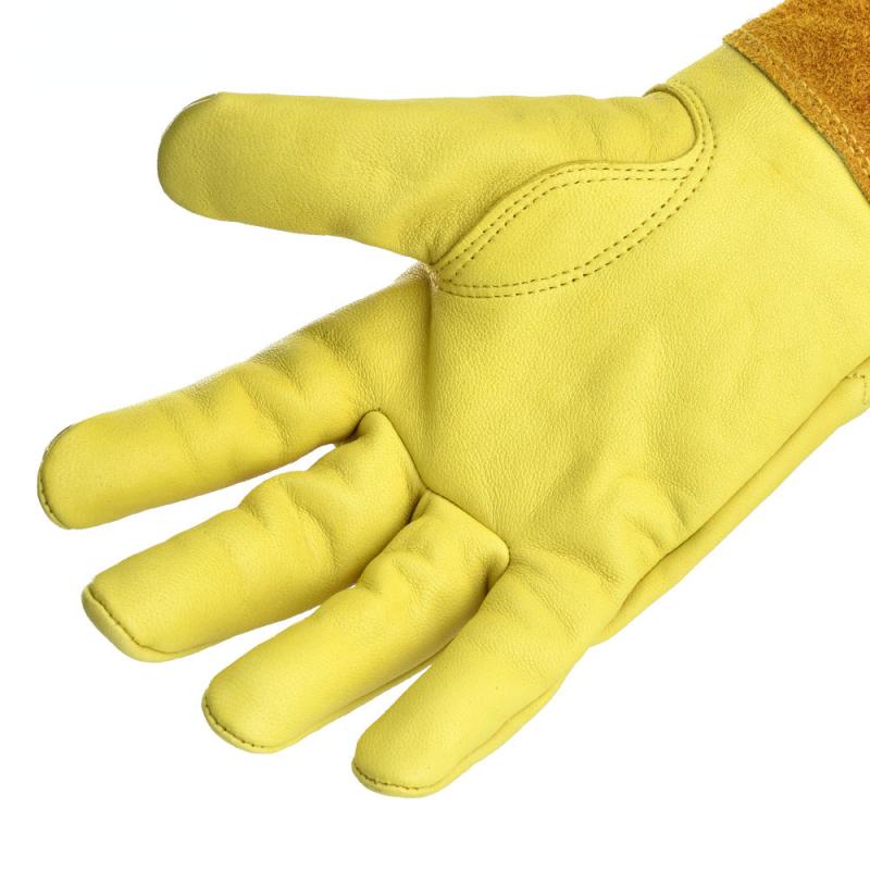 Boiling Cowhide Long Tube Gardening Gloves for Planting Flowers Pruning
