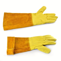 Boiling Cowhide Long Tube Gardening Gloves for Planting Flowers Pruning