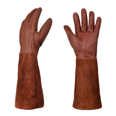 Boiling Cowhide Long Tube Gardening Gloves for Planting Flowers Pruning