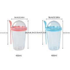 Double Layer Plastic Breakfast Cup with Partitioning for Dry & Wet Separation
