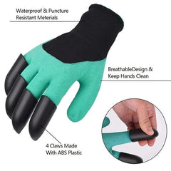 1pc Green Gardening Gloves with 8 Claws for Digging Soil Labor Protection