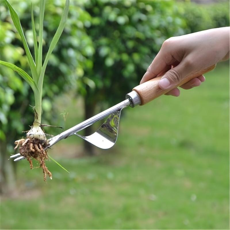 Garden Weeding Fork Wooden Handle Household Gardening Hand Tool