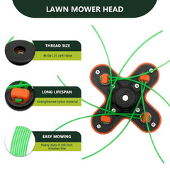 4 Line Lawn Mower Head Universal Trimmer Brush Cutter Weeding Head