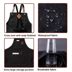 Thickened Canvas Apron Waterproof Coffee Hairdresser Work Apron