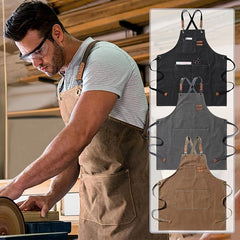 Thickened Canvas Apron Waterproof Coffee Hairdresser Work Apron