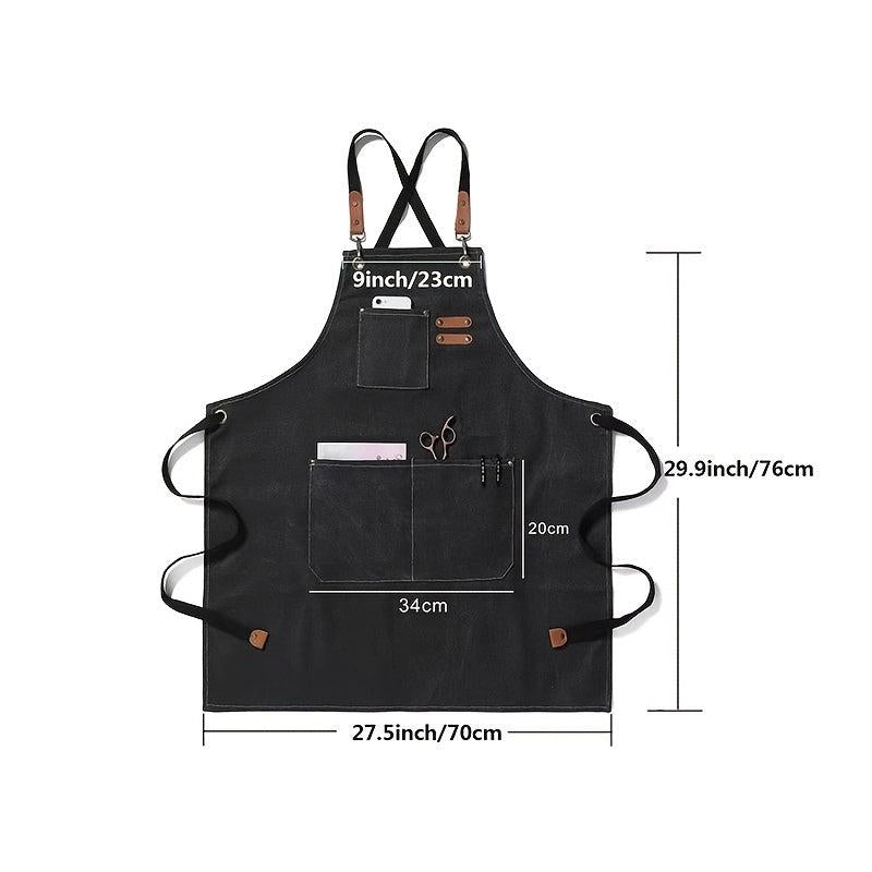 Thickened Canvas Apron Waterproof Coffee Hairdresser Work Apron