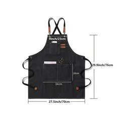 Thickened Canvas Apron Waterproof Coffee Hairdresser Work Apron