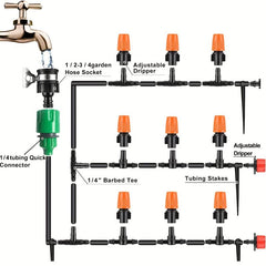 164Ft DIY Drip Irrigation System for Garden, Save Time & Water