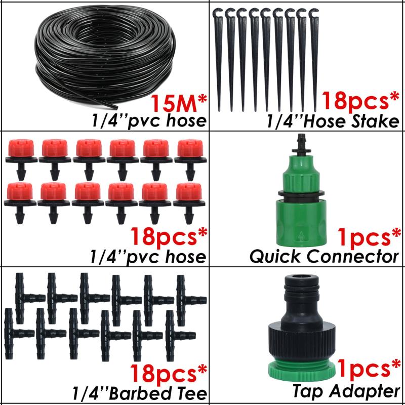 Adjustable Drip Irrigation System for Gardens - Micro Drippers for Gre