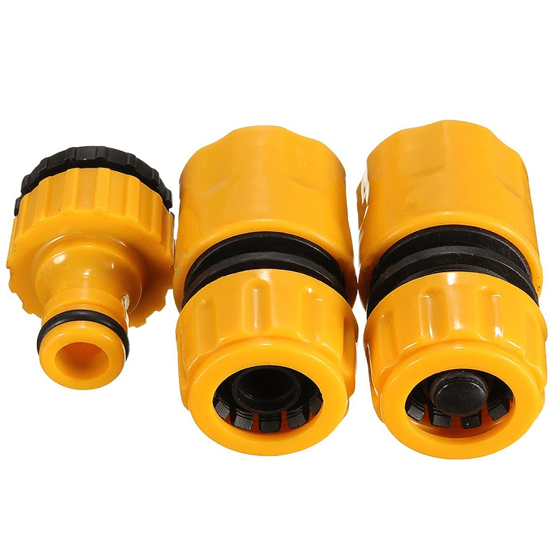 3 Piece Garden Hose Fitting Set Tap Connector Valve Sprinkler Nozzle