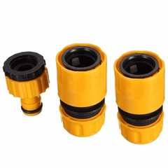 3 Piece Garden Hose Fitting Set Tap Connector Valve Sprinkler Nozzle