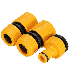 3 Piece Garden Hose Fitting Set Tap Connector Valve Sprinkler Nozzle