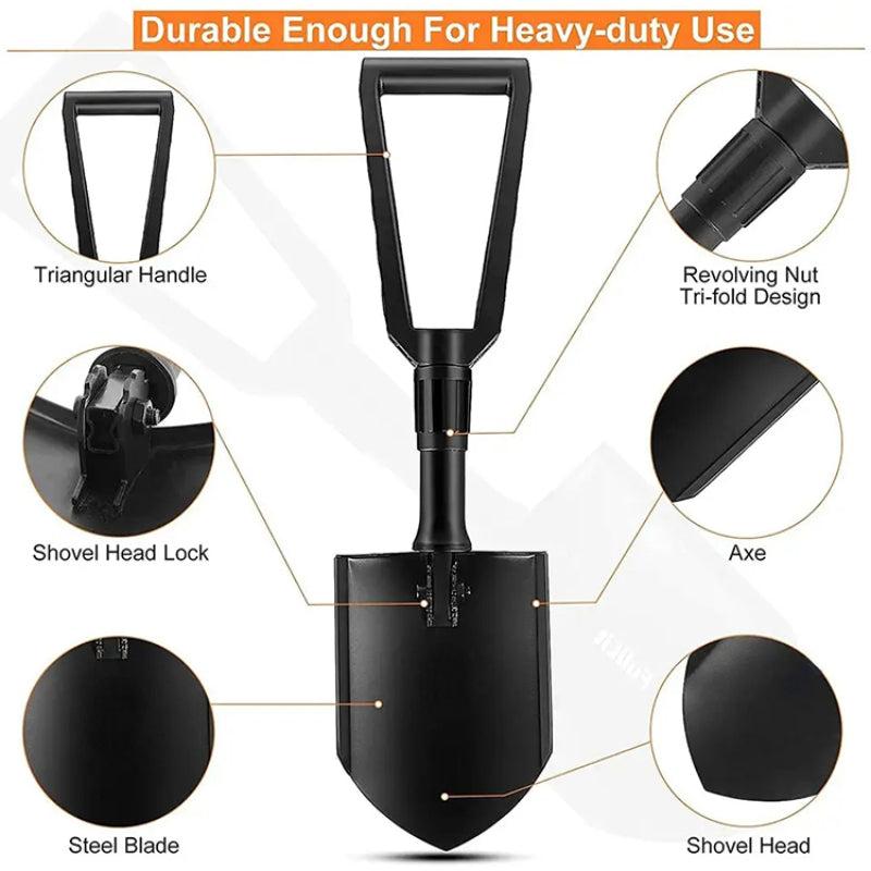 Foldable Gardening Shovel Tri Fold Entrentching Tool Folding Camping Shovel
