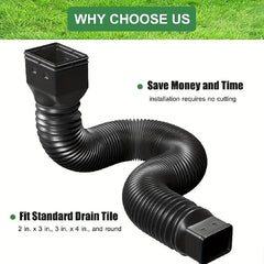 Rain Gutter Downspout Extension 50-144 in