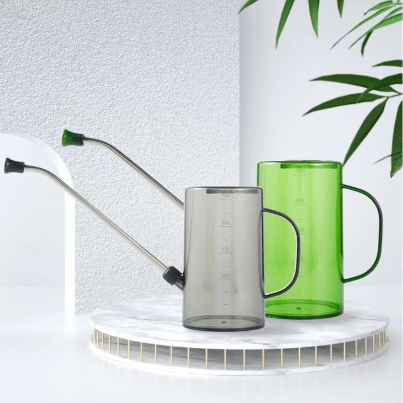 Long Spout Plastic Watering Can Clear Measurable Scale Small Watering Pot