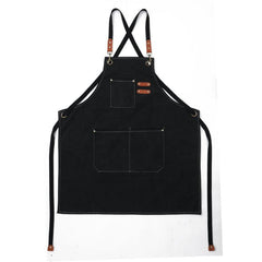 Canvas Cross Back Apron for Painting & Gardening with 3 Pockets