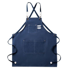 Thickened Canvas Apron with Pockets Durable Crossback Adjustable