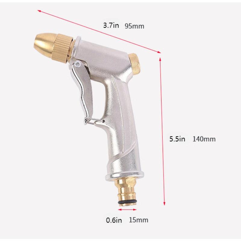 High Pressure Garden Hose Nozzle 4 Adjustable Patterns Full Brass Spray Nozzle