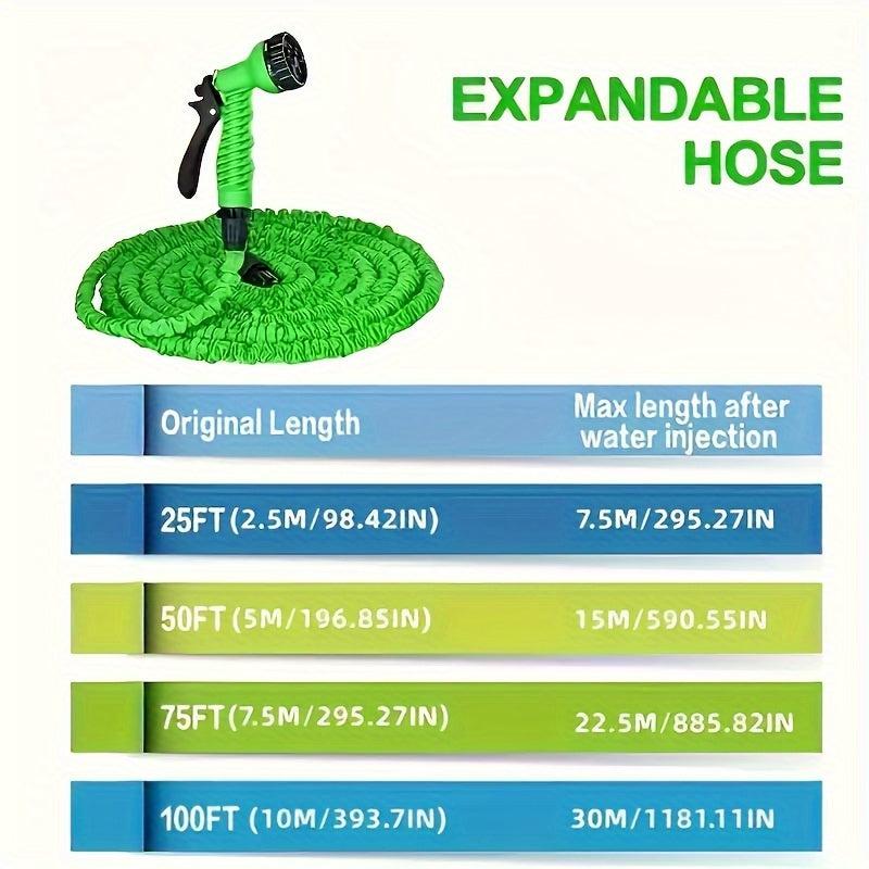 Shrinkable Water Hose 25-100ft for Cars, Flowers, Irrigation