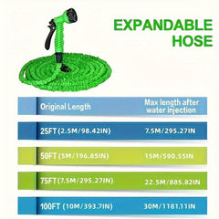 Shrinkable Water Hose 25-100ft for Cars, Flowers, Irrigation