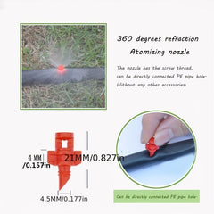 100pcs Refraction Nozzle 180 360 Angle Garden Sprinkler