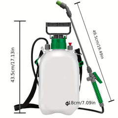 Garden Water Sprayer 3 Gallon Pump Pressure Bottle w/ 3 Nozzles, Strap & Valve