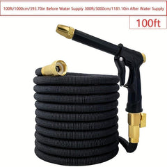 Telescopic Garden Hose w/ Spray Water Gun & High Pressure Nozzle