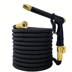 Telescopic Garden Hose w/ Spray Water Gun & High Pressure Nozzle