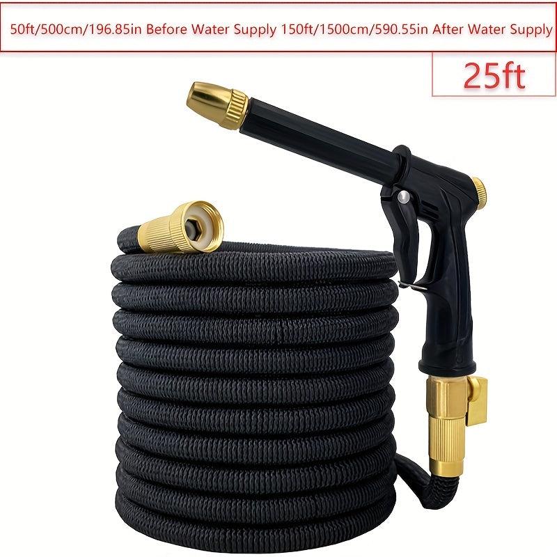 Telescopic Garden Hose w/ Spray Water Gun & High Pressure Nozzle