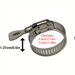 5pcs 304 Stainless Steel Single Ear Adjustable Hose Clamps