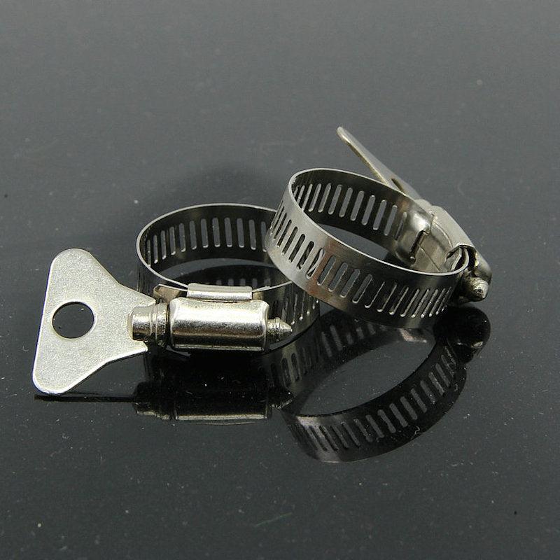5pcs 304 Stainless Steel Single Ear Adjustable Hose Clamps