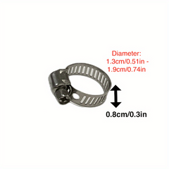 5pcs 304 Stainless Steel Single Ear Adjustable Hose Clamps