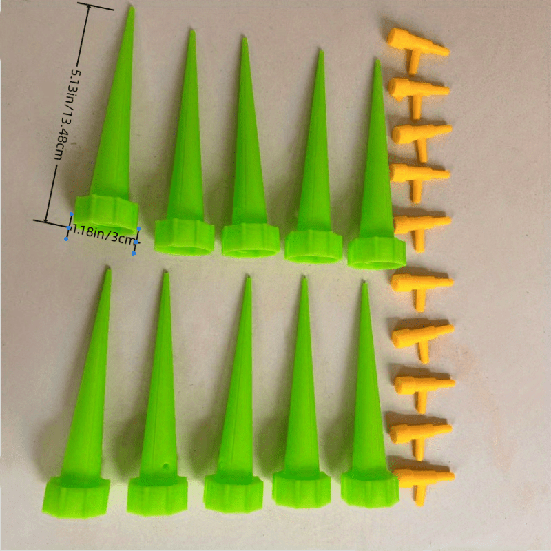 10pcs Plant Watering Spikes w/ Adjustable Valve for Outdoor & Vacation