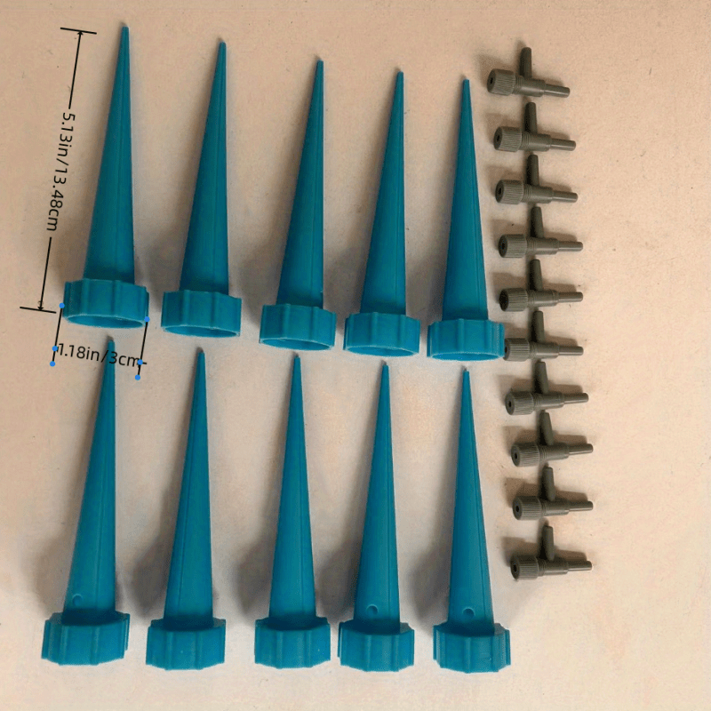 10pcs Plant Watering Spikes w/ Adjustable Valve for Outdoor & Vacation
