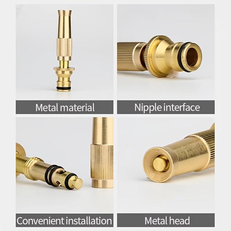 Brass Adjustable Hose Nozzle High Pressure Gun Car Washing Copper Straight Gun