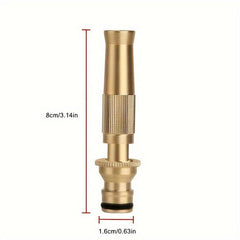 Brass Adjustable Hose Nozzle High Pressure Gun Car Washing Copper Straight Gun