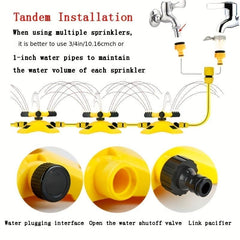 360 Rotating Lawn Sprinkler 3 Arms Large Area Coverage Garden Irrigation