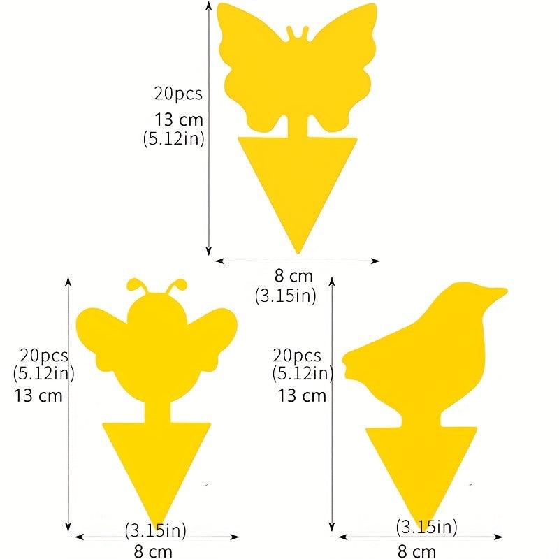60pcs Yellow Fly Trap Stickers Prevent Aphids