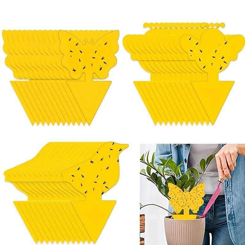 60pcs Yellow Fly Trap Stickers Prevent Aphids
