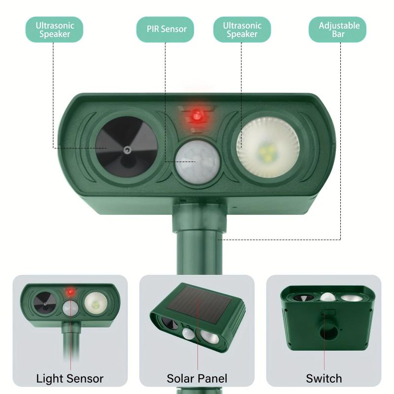 Solar Animal Repeller Ultrasonic Outdoor Mole Repellent